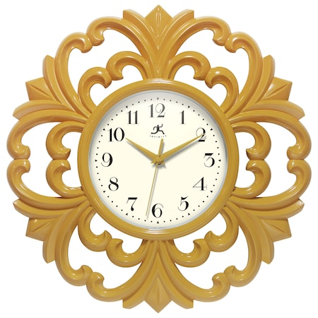 Infinity Instruments Wisteria 15.5 in. Wall Clock, Saffron 20331SY-4561